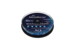 MediaRange Bluray 25GB 10pcs BD-R Spindel Injekt Prin. 6x