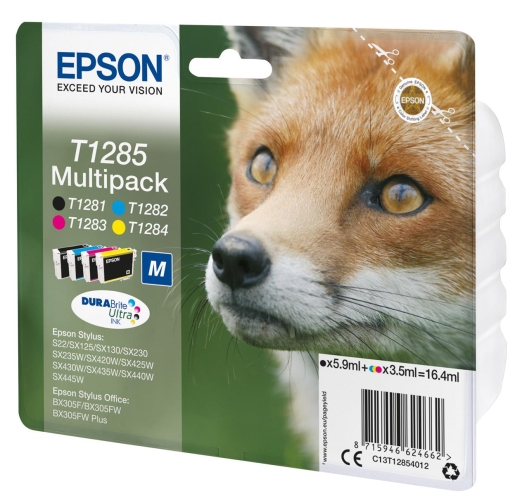 Patrone Epson T1285 4er-Pack black + color T1285
