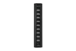 Logilink USB-HUB 10-Port m. Netzteil schwarz Kunststoff