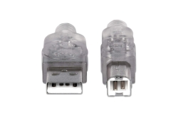 MANHATTAN USB Kabel A -> B St/St 1.80m silber