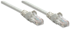 INTELLINET Patchkabel RJ45 U/UTP Cat5e 1.0m Hebelschutz grau