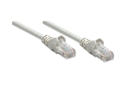 INTELLINET Patchkabel RJ45 U/UTP Cat5e 1.0m Hebelschutz grau
