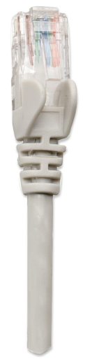 INTELLINET Patchkabel RJ45 U/UTP Cat5e 2.0m Hebelschutz grau