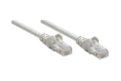 INTELLINET Patchkabel RJ45 U/UTP Cat5e 3.0m Hebelschutz grau