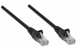 INTELLINET Patchkabel RJ45 U/UTP Cat5e 10m Hebelschutz schw