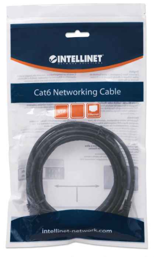INTELLINET Patchkabel RJ45 U/UTP Cat6 1.00m Hebelschutz schw