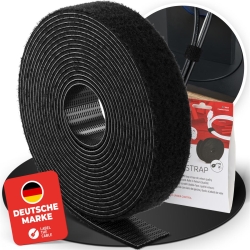 LTC Klettrolle Roll 3m zum Bündeln&Ordnen von Kabeln Schwarz