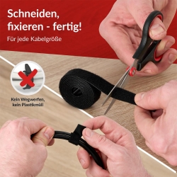 LTC Klettrolle Roll 3m zum Bündeln&Ordnen von Kabeln Schwarz