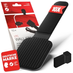 LTC Kletthalter Wall 10er Set selbstklebend Schwarz