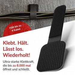 LTC Kletthalter Wall 10er Set selbstklebend Schwarz