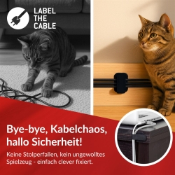 LTC Kletthalter Wall 10er Set selbstklebend Schwarz