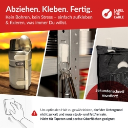 LTC Kletthalter Wall 10er Set selbstklebend Weiß