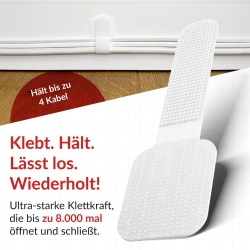 LTC Kletthalter Wall 10er Set selbstklebend Weiß