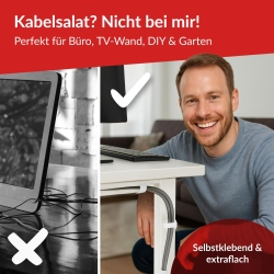 LTC Kletthalter Wall 10er Set selbstklebend Weiß