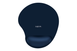 Logilink Mauspad mit Gel-Handballenauflage Silikon blau