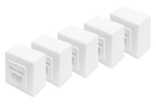 DIGITUS Aufputzdose Cat6 2xRJ45 geschirmt 5er Set weiss