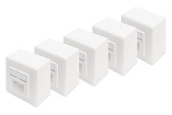 DIGITUS Aufputzdose Cat6 2xRJ45 geschirmt 5er Set weiss