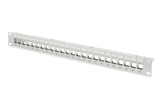 DIGITUS Patchpanel 1HE 24-Port Modular Patchpanel grau