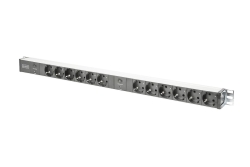 DIGITUS PDU 12fach Ü-Schutz Alu 2m Zuleitung