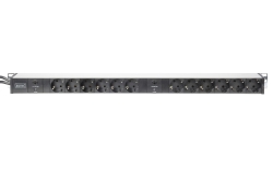 DIGITUS PDU 12fach Ü-Schutz Alu 2m Zuleitung