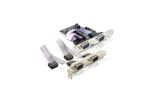 DELOCK PCI Expr Card 4x D-Sub9 ext (je 2 auf Slotblech)
