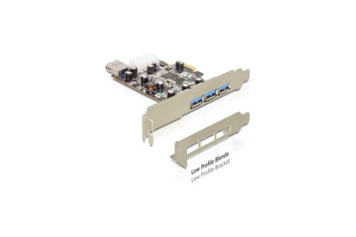 DELOCK PCI Expr Card 3x USB3.0 ext + 1x USB3.0 int +LowProfi