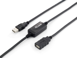 Equip Kabel USB-A2.0->A Akt. Erweiter. St/Bu 10.00m...