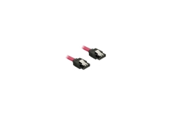 DELOCK SATA-Kabel SATA III -> SATA St/St 0.30m rot Clips