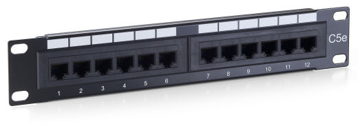 Equip 10 Patchpanel 12xRJ45 Cat5e UTP 1U 100MHz RAL9005