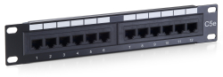 Equip 10 Patchpanel 12xRJ45 Cat5e UTP 1U 100MHz RAL9005