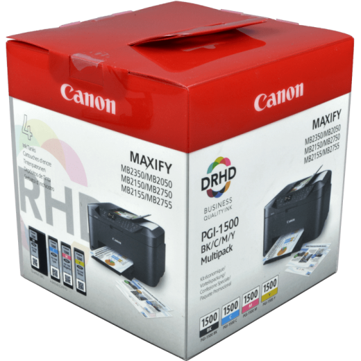 4 Canon Tinten 9218B006 PGI-1500 Multipack KCMY