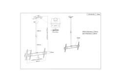 MANHATTAN Deckenhalterung Display 37-70/50kg neig&schw sw