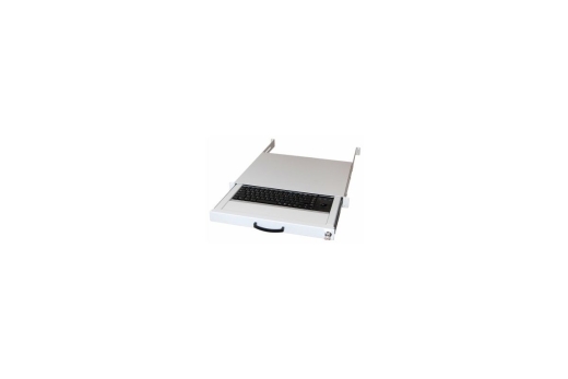 aixcase 19 Rack 1U Tastatur DE Trackball PS2&USB lichtgrau