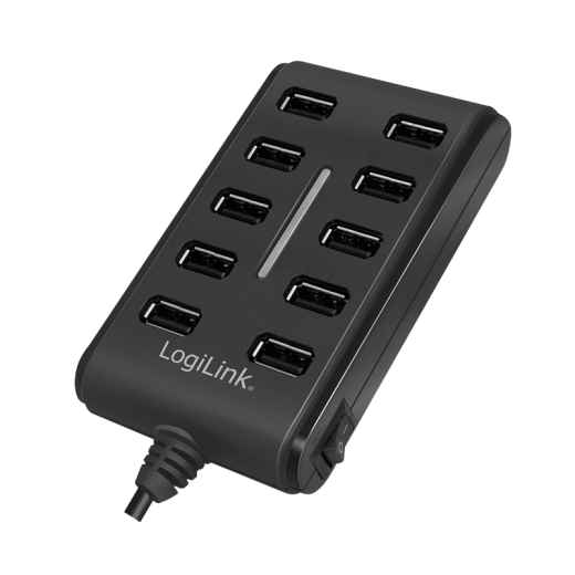 Logilink USB-HUB 10-Port m. Netzteil schwarz