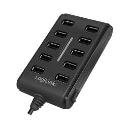 Logilink USB-HUB 10-Port m. Netzteil schwarz