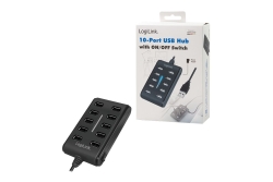 Logilink USB-HUB 10-Port m. Netzteil schwarz