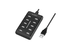 Logilink USB-HUB 10-Port m. Netzteil schwarz