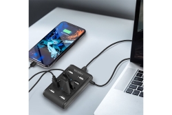 Logilink USB-HUB 10-Port m. Netzteil schwarz