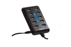Logilink USB-HUB 10-Port m. Netzteil schwarz