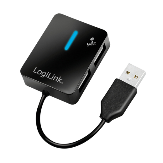 Logilink USB-HUB Smile 4-Port o. NT schwarz