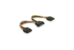 DELOCK Stromkabel SATA 15Pin -> 2x SATA HDD gerade Bu/St