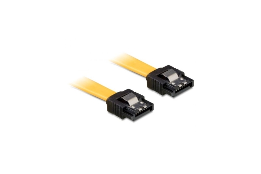 DELOCK SATA-Kabel SATA III -> SATA St/St 0.30m gelb Clips