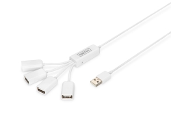 DIGITUS USB-Hub 4-Port 2.0->4xA2.0 integr. Kabel...