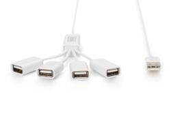 DIGITUS USB-Hub 4-Port 2.0->4xA2.0 integr. Kabel...