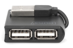 DIGITUS USB-Hub 4-Port 2.0->4xA2.0 integr. Kabel schwarz