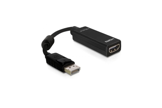 DELOCK Displayport Adapter DP -> HDMI St/Bu 0.22m Kabel schw