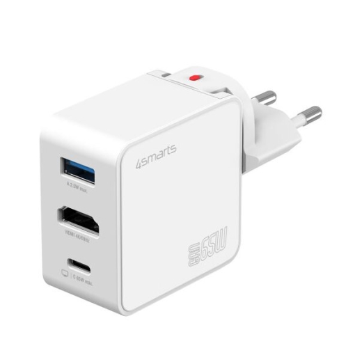4smarts 3in1 HDMI Hub-Charger GaN Flex 65W white