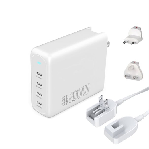 4smarts Charger GaN Flex Pro 200W 4 USB-C Travel Edition white