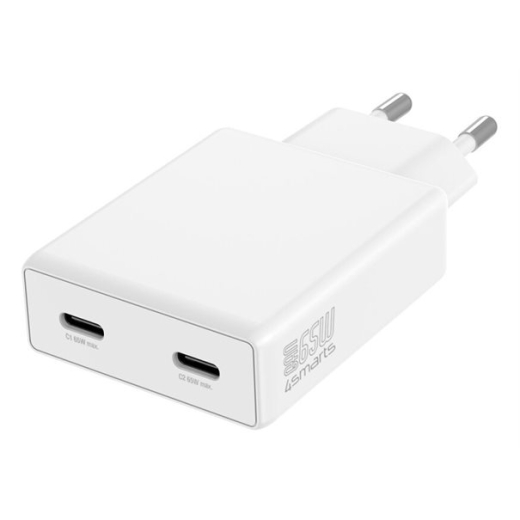 4smarts Charger PDPlug Slim Dual 65W GaN 2C white