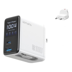 4smarts Charger Flex Screen AI GaN 100W 2x USB-C and 1x...